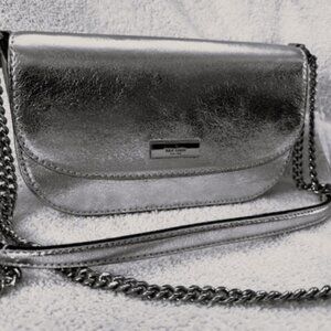 Kate Spade "krista" silver leather crossbody handbag NWT